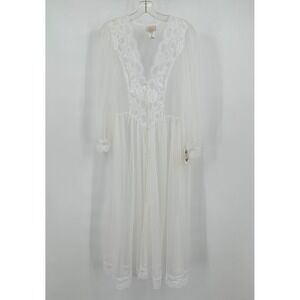 Vintage Sears Cachet Coquette Sheer Peignoir Robe Size M Victorian Regency Fairy